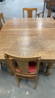 Dining Table That Pulls Out With Leafes and Chairs