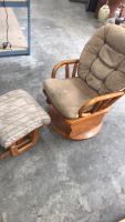 Wood Living Room Chair With Foot Rest