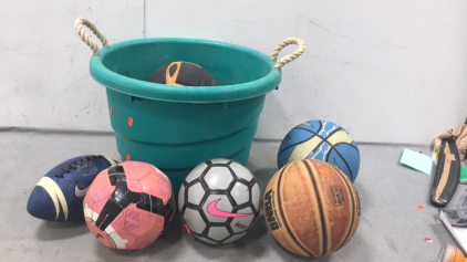 Toy Bin With Toy Balls