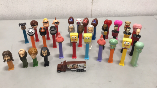 PEZ Dispensers- Incredibles, Sponge Bob, Star Trek and others