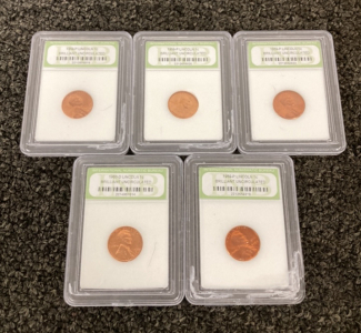 (5) US Uncirculated Mint State Slabbed Coins