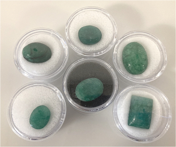 (6) Brazilian Emerald Cabochons