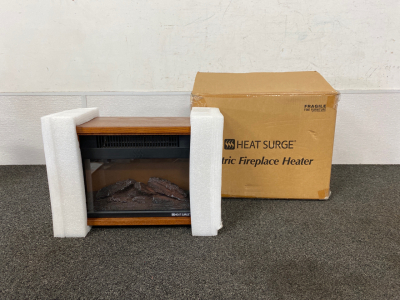 Heat Surge Electric Fireplace Heater 15”x 7”x 10” Powers On
