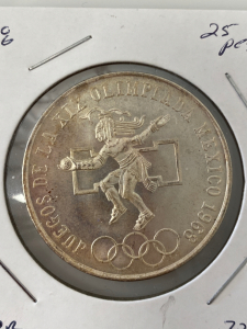 1968 Mexico 25 Pesos Silver Coin