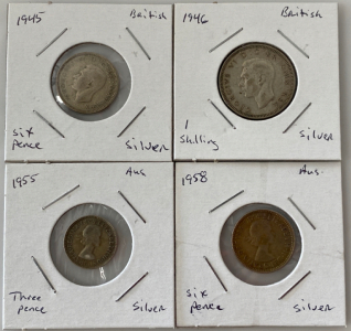 (4) British/Australian Silver Coins