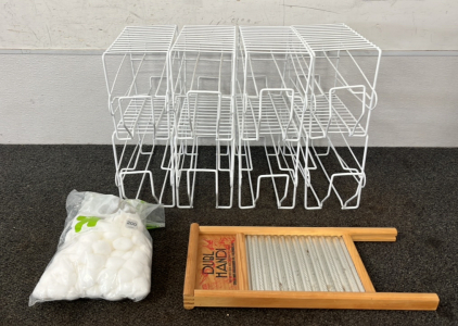 (8) Racking for 300# Cans, Washboard, and Cotton Balls