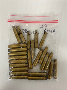 (24) Pieces 338 Win Mag Brass Casings