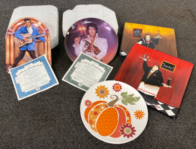 (2) Elvis Collector Plates & (3) More Plates