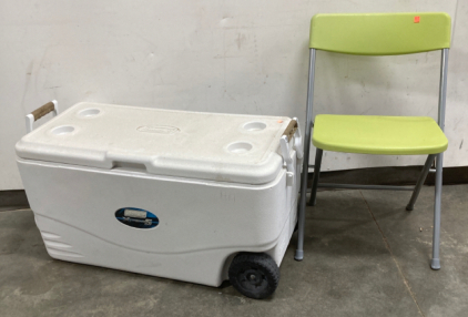 Coleman Cooler And Folding Chair