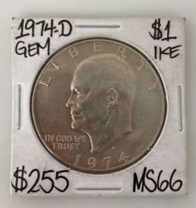 1974-D GEM MS66 Liberty Ike Dollar