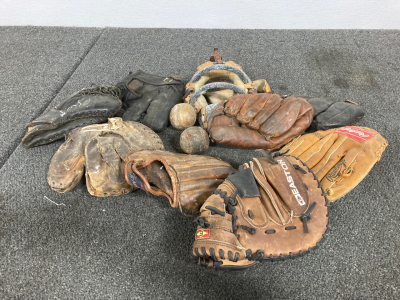 Vintage and New Baseball Gloves And More