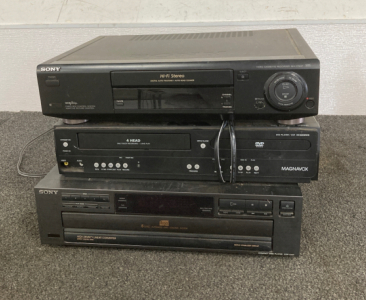 VHS Player, DVD and VCR, and Disc Player