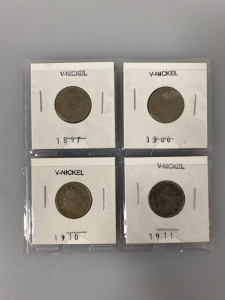 (4) V-Nickels 1897-1911