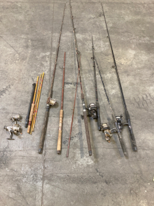Assorted Fishing Poles and Reels Lot # 24