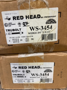 (6) Red Head Trubolt WS-3454 Wedge 3/4x5-1/2” Lot # 55