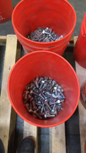 (2) 5-Gallon Home Depot Buckets of 1/2”-3/4”Nuts And Bolts Lot # 73
