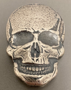 2 Troy Ounces .999 Fine Silver Skull