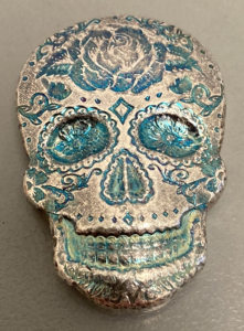 (2) Troy Oz .999 Fine Silver Skull