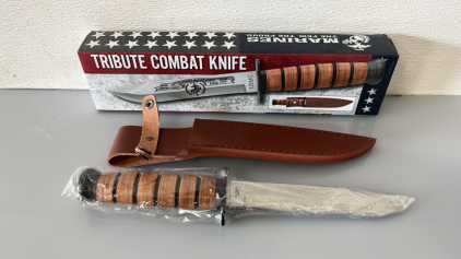 Officially Licensed USMC Combat Knife and Sheath (6.75" Blade)