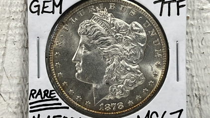 1877-S MS67 RARE 7TF Gem Morgan Silver Dollar