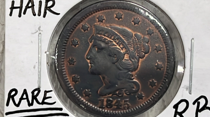 1845 MS62RB RARE Braided Hair Large Cent