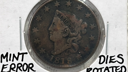 1818 VF30 Mint Error Coronet Large Cent