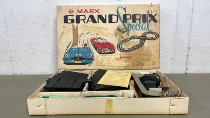 1960s Marx Grand Prix Slot Car Set with Cars