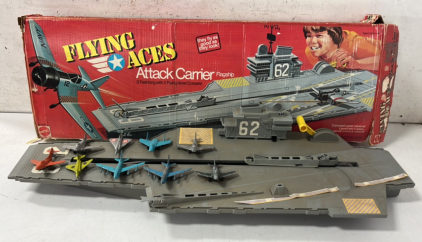 Flying Aces Attack Carrier and (9) Midgetoy Die-Cast Aircraft