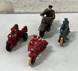 (4) Vintage Die-Cast Motorcycles