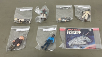 (6) Vintage Star Wars Figures and The Star Wars Book About Flight