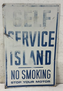 19" W x 30" H Metal Self Service Island Sign