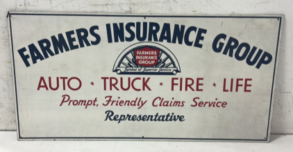 36" W x 18" H Farmers Insurance Sign