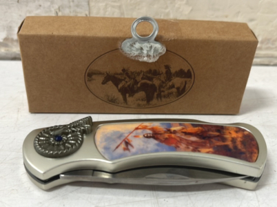 Folding Knife with Western Design and 2.75" Blade