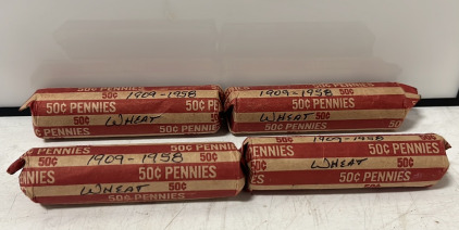 (200) Lincoln Wheat Back Pennies, Assorted Dates 1909-1958