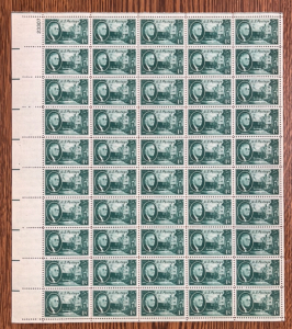 (50) 1945 US Postage Stamps, Sheet 23313, Original Gum, Never Hinged