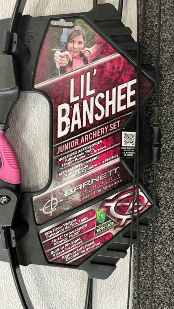 (2) Lil Banshee Junior Archery Sets and a 24 x11 x24 Drew Foam Archery