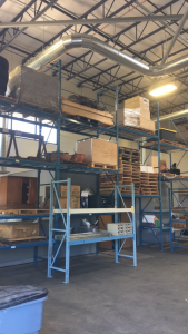 (4) Complete Structural Uprights ,Beams , wire Decks For Warehouse Shelving Bays