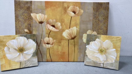 White Poppy Canvas Pictures