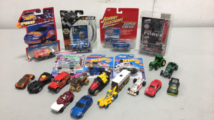 Hot Wheels and various other cars