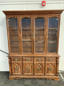 Wooden Hutch w/ Glass Doors