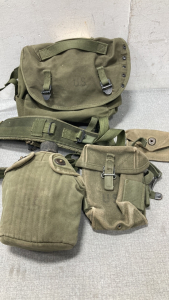 Military Issue Sack With Canteen, and More