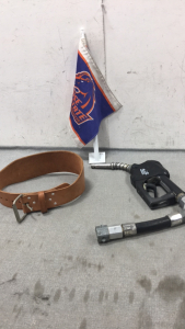 Fuel Nozzle, Weight Belt and Wall Boise State Flag