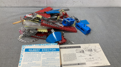 Gilbert Erector Set With Instruction Book and Build Guide