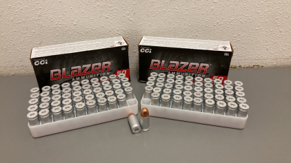 (2) Boxes (100 Rounds) of Blazer 45ACP Ammo