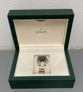 18k Rolex Watch with Case - Oyster Band - Perpetual - Verified Authentic