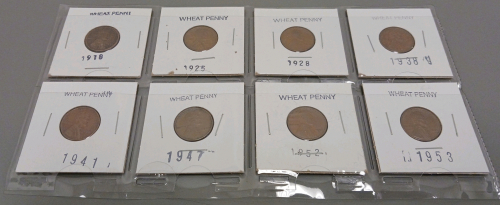 (8) Various Year Wheat Pennies