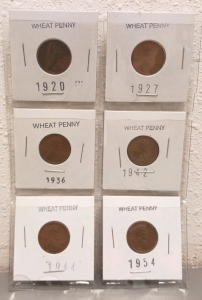 (6) Various Year Wheat Pennies