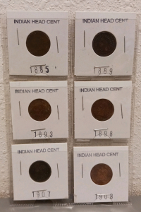 (6) Various Year Indian Head Cents
