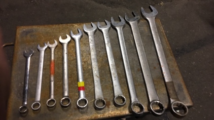 Set of large wrenches
