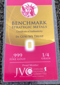 Benchmark .999 Fine Gold 1/4 Grain